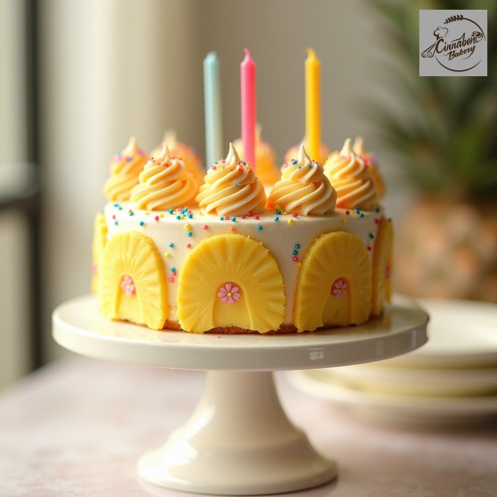 Pineapple Cake for a Birthday Celebration
