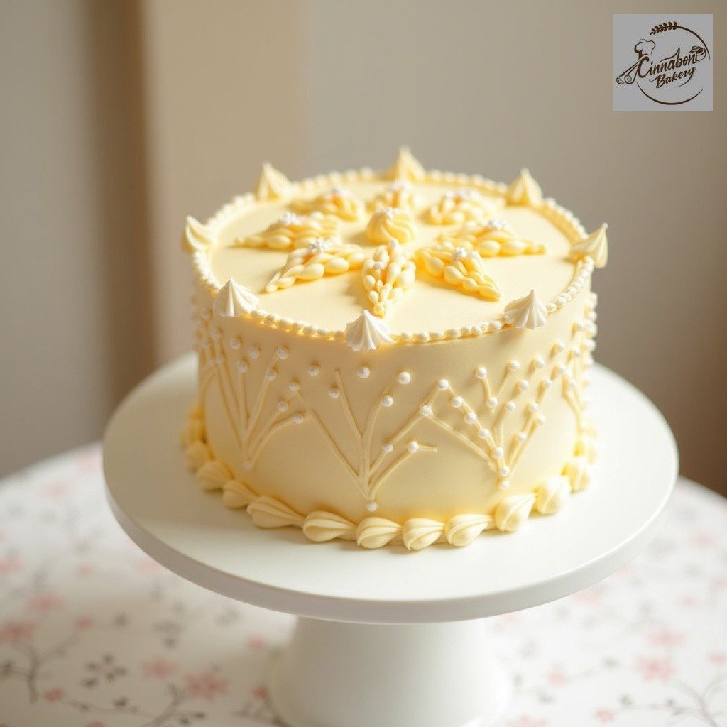 Rasmalai Cake with Floral and Pearls Detailing