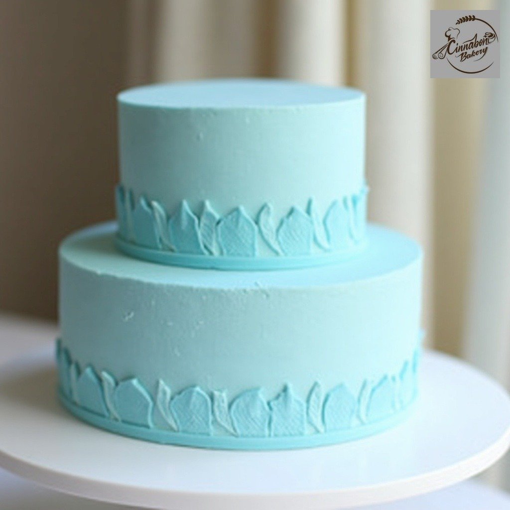 Two Tire Blue Fondant Cake